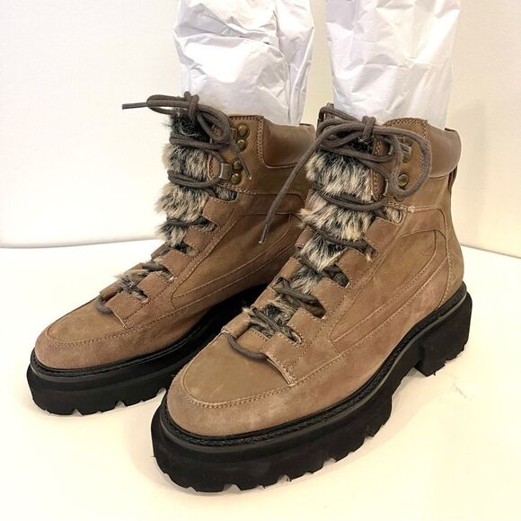 Seychelles‎ From The Start Leather Boots Faux Fur Accents in Brown Size 7 NWOB - Picture 4 of 11